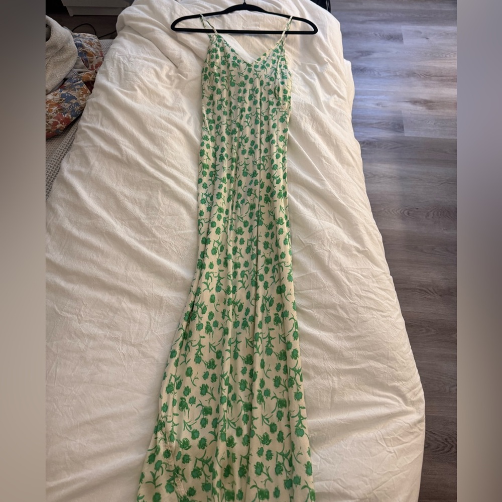 Zara Green Floral Maxi Dress